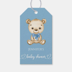 Teddy Bear Baby Boy Baby shower Gift Labels Cadeaulabel