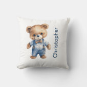 Teddy Bear Baby Boy Baby shower Gift Nursery Kussen (Voorkant)