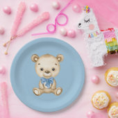 Teddy Bear Baby Boy Baby shower Papieren Bordje (Feest)