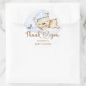 Teddy Bear Baby Boy Baby shower Ronde Sticker (Tas)
