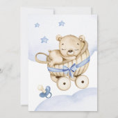 Teddy Bear Baby Boy Baby shower Uitnodiging (Achterkant)