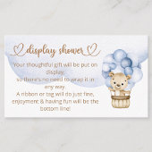 Teddy Bear Baby Boy Beer Baby shower Informatiekaartje