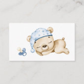Teddy Bear Baby Boy Beer Baby shower Informatiekaartje (Achterkant)