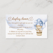 Teddy Bear Baby Boy Beer Baby shower Informatiekaartje (Voorkant)