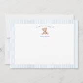 Teddy Bear Baby Boy blue Bedankkaart (Voorkant)
