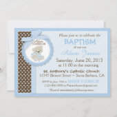 Teddy Bear Baby Boy doop blauw Kaart (Achterkant)