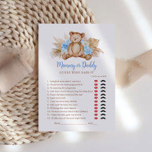 Teddy Bear Baby Boy Mammie of Papa Game