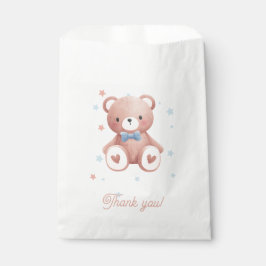 Teddy Bear Baby Boy Shower Favor Bag - Blue Stars Bedankzakje