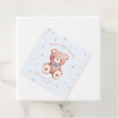 Teddy Bear Baby Boy Shower - Soft Blue Stars Bedankjes Labels (In situ)