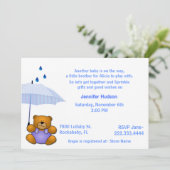 Teddy Bear Baby Boy Sprinkle Shower - Uitnodiging (Staand voorkant)