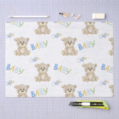 Teddy Bear Baby Boy Waterverf Baby shower Tissuepapier (Craft)