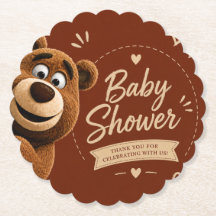 Teddy Bear Baby Cute Rustic Brown Baby Shower