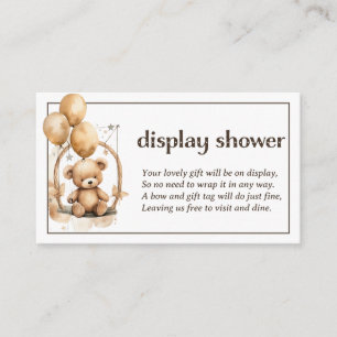 Teddy Bear Baby Display Shower Informatiekaartje