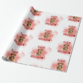 Teddy Bear Baby Fireman Boy Baby shower Cadeaupapier (Uitgerold)