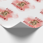 Teddy Bear Baby Fireman Boy Baby shower Cadeaupapier (Hoek)