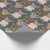 Teddy Bear Baby Girl Baby shower Cadeaupapier (Hoek)