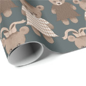 Teddy Bear Baby Girl Baby shower Cadeaupapier (Rol Hoek)