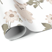 Teddy Bear Baby Girl Floral Neutraal Baby shower Cadeaupapier (Rol Hoek)