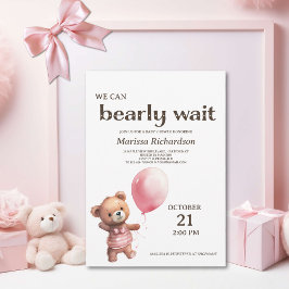 Teddy Bear Baby Girl Shower Kaart