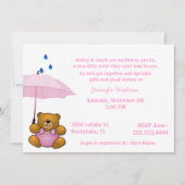 Teddy Bear Baby Girl Sprinkle Shower Uitnodiging (Voorkant)