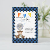 Teddy Bear Baby Invitation Kaart (Staand voorkant)