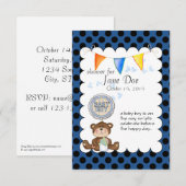 Teddy Bear Baby Invitation Kaart (Voorkant / Achterkant)