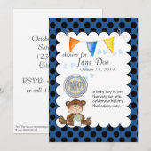 Teddy Bear Baby Invitation Kaart (Voorkant / Achterkant)