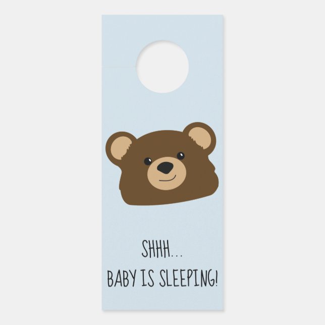 Teddy Bear Baby is Slapende deur Hanger (Voorkant)
