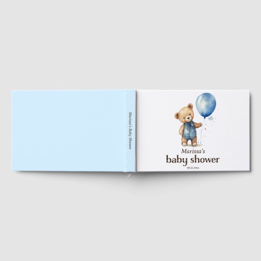 Teddy Bear Baby Jongen Douche Gastenboek (Volledig)