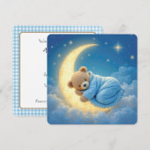 Teddy Bear Baby Jongen Douche Kaart (Voorkant / Achterkant)