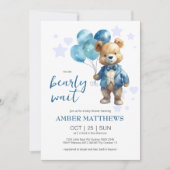 Teddy Bear Baby Jongen Douche Kaart (Voorkant)