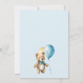 Teddy Bear Baby Jongen Douche Kaart (Achterkant)