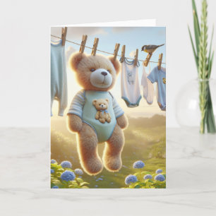 Teddy Bear Baby Jongen Gefeliciteerd Kaart