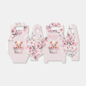 Teddy Bear Baby Meisje Roze Bloemen Party Elegant Bedankdoosjes (Uitgevouwen)