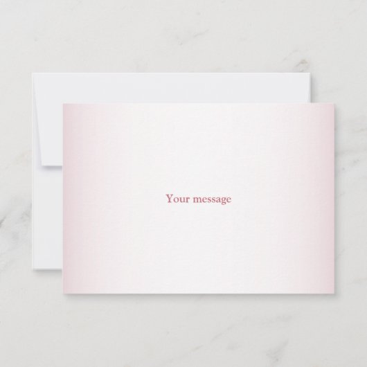 Teddy Bear Baby Meisje Roze Bloemen Party Elegant Bedankkaart (Achterkant)