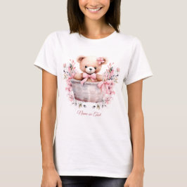 Teddy Bear Baby Meisje Roze Bloemen Party Elegant T-shirt