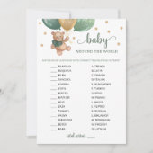Teddy Bear Baby Over De Wereld Baby shower Kaart (Voorkant)