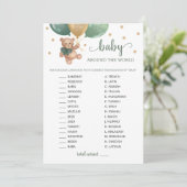 Teddy Bear Baby Over De Wereld Baby shower Kaart (Staand voorkant)