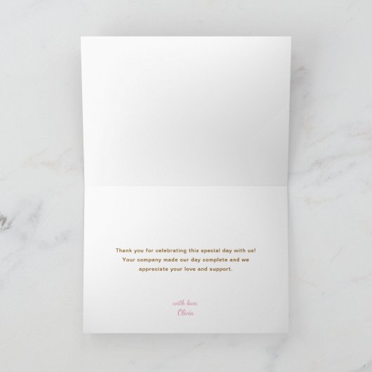 Teddy Bear Baby Pink Bedankkaart (Binnen)