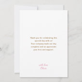 Teddy Bear Baby Pink Bedankkaart (Achterkant)