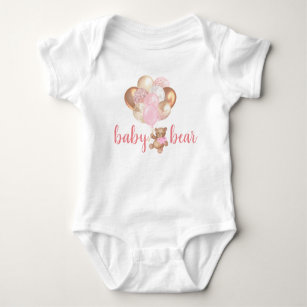 Teddy Bear Baby Roos Gold Balloons Romper