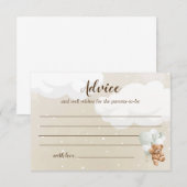 Teddy Bear Baby shower Advice Kaarten (Voorkant / Achterkant)