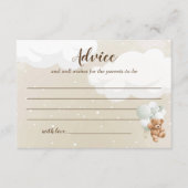 Teddy Bear Baby shower Advice Kaarten (Voorkant)
