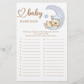 Teddy Bear Baby shower Baby Naam Race Game (Voorkant)