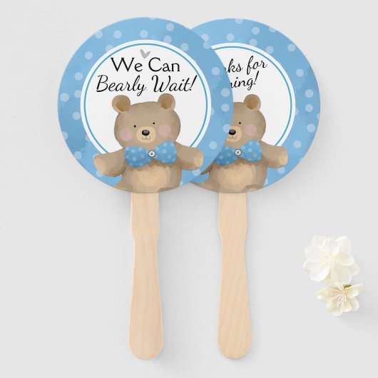 Teddy Bear Baby shower Barly Wacht Handwaaier (Voorkant en achterkant)