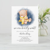 Teddy Bear Baby shower Barly Wacht Kaart (Staand voorkant)