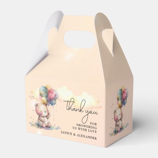 Teddy Bear Baby shower Bedankdoosjes (Voorkant Zijde)
