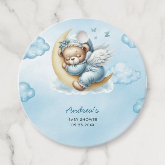 Teddy Bear Baby shower Bedankjes Labels (Voorkant)