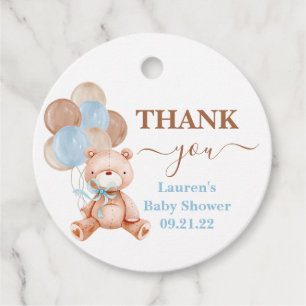 Teddy Bear Baby shower Bedankjes Labels