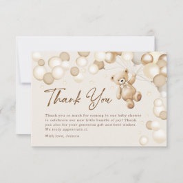 Teddy Bear Baby Shower Bedankkaart
